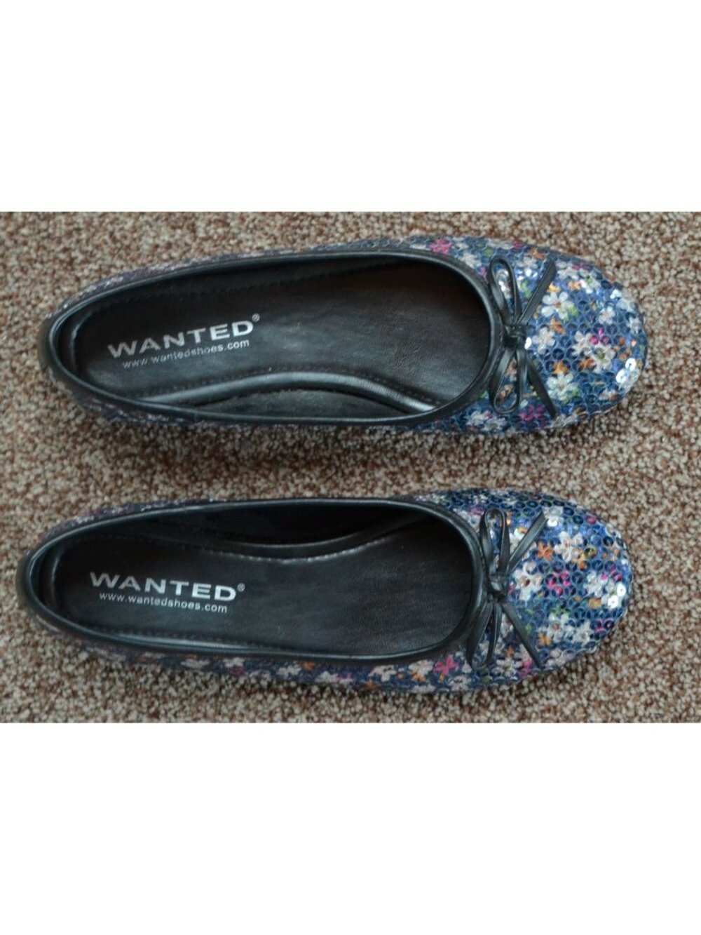 Ballet style flats silver & multicolor sequins